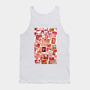 All over the world - postage stamps red Tank Top